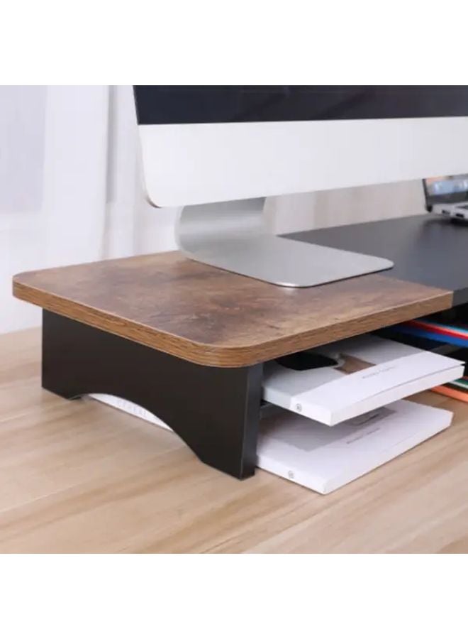 Wooden Dual Monitor Stand Riser for Home Office Computer Desk - Image 5